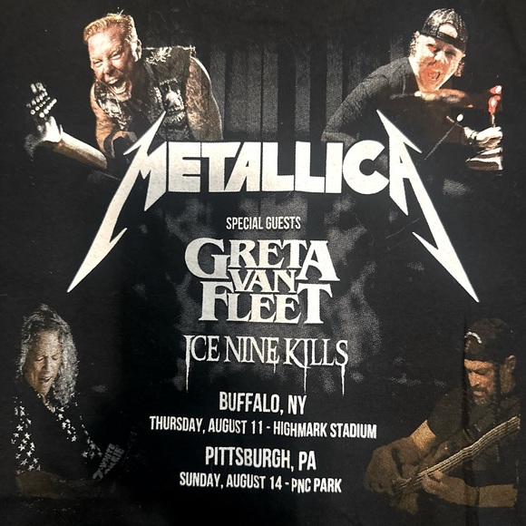 METALLICA®️⚙️💥🎙️Official 2023 TourT-Shirts Ft GretaVanFleet & IceNineKills - Picture 6 of 9